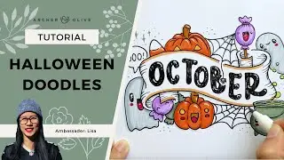 Easy Halloween Themed Doodles | October Bullet Journal Cover Page