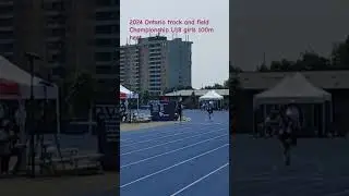 2024 Ontario track and field Championship, U18 girls 100m heat. Ashley Johnson 12.08 Mississa T.F.C.