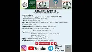 IB Security Assistant & MTS Jobs: Get Onboard with 1675 Central Government Posts!