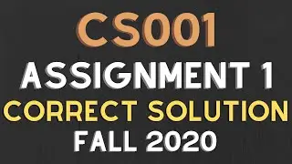 CS001 Assignment 1 Solution Fall 2020 |VU Sufi|