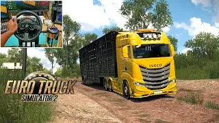 Modded - Iveco S-way - Rotas Brazil off road - Euro Truck Simulator 2 - Steering wheel PC Gameplay