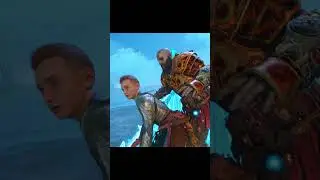 He laughed at Kratos and Atreus and got away... #godofwarragnarok #kratos #shorts #atreus #jlk913