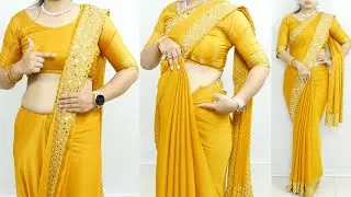 Stone work silk saree draping perfect look slim & attractive easy silk saree draping |