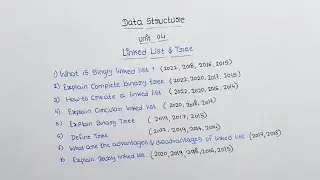Most Important Data Structure Questions  | [2022,2019,2018,2017,2016,2015,2014] unit : 4
