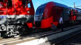 Ст. Луга: прицепка тепловоза к 
