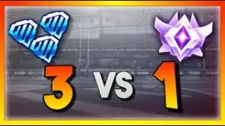 1 SUPERSONIC LEGEND VS 3 PLATINUMS!!!!!! (ROCKETLEAGUE)