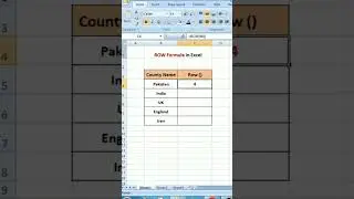 Row Formula in excel || how to count row in excel #exceltech #excelformula #row #swittech