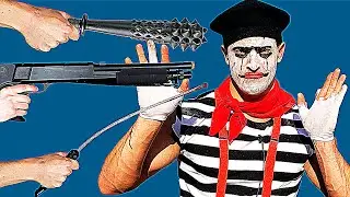 Mime VS Pain Gauntlet Challenge *NEVER BROKE CHARACTER* | Bodybuilder VS Ultimate Pain Test