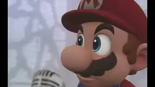 Super Mario поёт never gonna give you up смешным голосом.