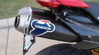 Ducati Hypermotard 1100S Termignoni Exhaust / Dry Clutch Sound Demo
