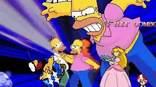 Mugen Homer Simpson and Popeye X vs Princess Peach and RDC Homer