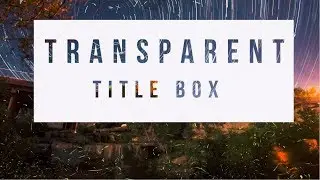 How to make a Transparent Title for YouTube videos | Adobe Premiere Pro Tutorial |