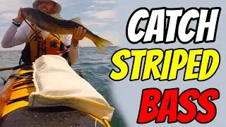 How To Catch Striped Bass From a Kayak - Troll With a Tube Worm Complete Setup Tutorial