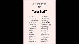 Synonyms For AWFUL 