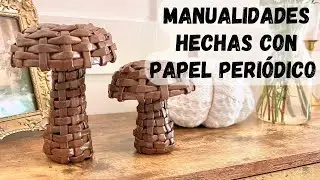 RECICLAJE - DECORACION HECHA CON PAPEL PERIODICO