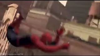 spiderman "saves" someone