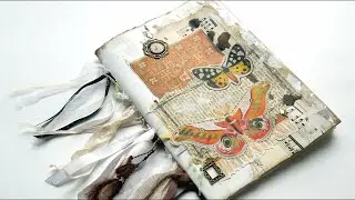No Sew Mixed Media Journal Tutorial - Let's Make a New Year Junk Style Journal | Binding & Prompts