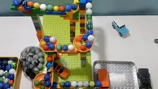 Marble Run ASMR - Marble block track - satisfying building blocks