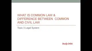 What is common law || Explained in Urdu / Hindi