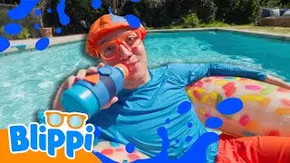 Blippi's Swimming Adventure! 🛟| Blippi Learns About Swimming | Learn with Blippi!