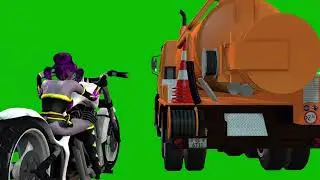 Aphrodite Goddess Ride MotoCross Agains Big Car Farming | Free Green Screen Farming 3D Animation