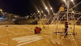 Монтаж шатров для Восточного Экономического Форума 2018 компанией ГЕО-купол.