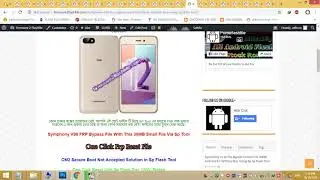 Symphony V98 Frp Unlock Solution With SPD Flash Tool 13MB File Only Android 8.1 Tested