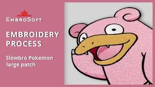 EMBROIDERY PROCESS | Slowbro Pokemon Embroidered Large Patch
