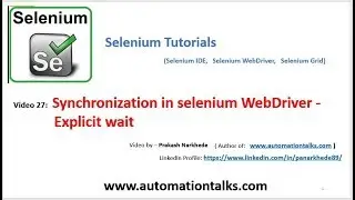Selenium Video 27 - Synchronization in selenium WebDriver - Explicit wait