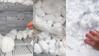Freezer Frost | Snow Eating | Crunchy Sounds Ice Eating ASMR ❤️❄️#whiteice #freezerfrost