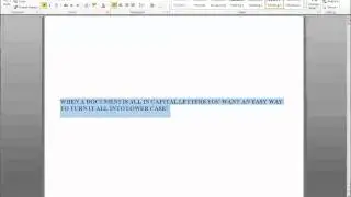 How to lower caps text in Word - MS Word 2010 / 2013 (Reformat text)