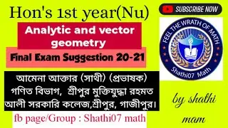 Analytic and vector geometry suggestion, Nu Hon's 1st year suggestion.