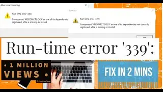 Run-time error '339': / MSCOMCTL.OCX || Fix in 2 mins ||