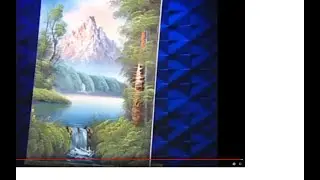 doğa resimi yağlı boya dağ şelale orman