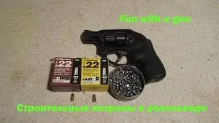 Строительными патронами из револьвера! :)