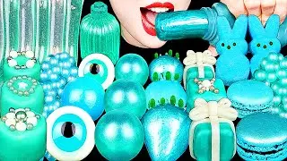 ASMR TEAL FOOD, HONEY JELLY, BOBA, EDIBLE GIFT BOX, GUMMY CANDY, JELLY NOODLE, EATING SOUNDS MUKBANG