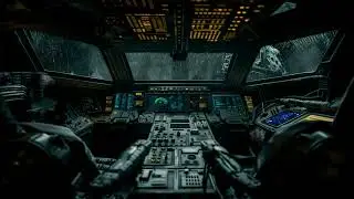 Radio Chatter Chapter 1: Spaceship Cockpit Under the Rain Sci-Fi Ambiance for Sleep Study Relaxation