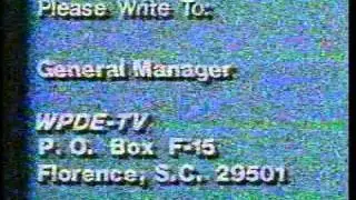 WPDE-TV 15, Florence/Myrtle Beach SC Sign-off from circa 1991