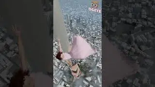 "What Happens When You Fall from the Burj Khalifa?"🤕🤕☠️☠️ #shorts   #burjkhalifa  #3danimation