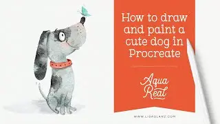 How to draw and digitally paint a cute dog in Procreate
