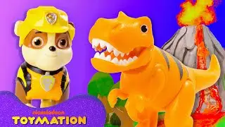 PAW Patrol Pup Toys Rescue Dinosaurs from a Volcano! 🌋 | Toymation