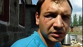 Донецк. Допрос пленного солдата ВСУ взятого под Марьинкой