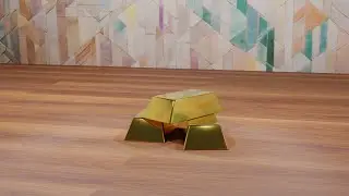 Gold bar collision | 3D ART | Animation | Blender | Render