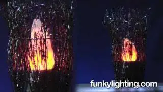 Silk Flame Fire Light Twig Basket