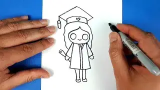 Mezuniyet Resmi Çizimi 👩‍🎓 Kolay Çizimler ✍ Sevimli Resim Çizimleri Kanalı ❤