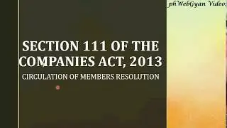 Section 111 of the Companies Act 2013- Explained By CS HARSHITA KANT