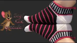 Короткие носки спицами .  