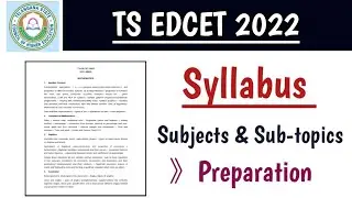 Ts Edcet 2022 Syllabus ||Edcet Subjects & Sub-topics|| Edcet Syllabus.