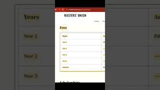 Masters Union Fees structure | master union ug fees | master union application fees #masterunion