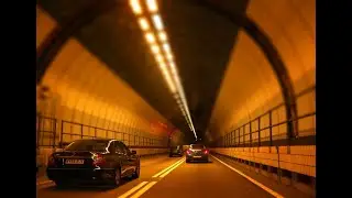 Driving through England wonderful Dartford Tunnel Beautiful scene